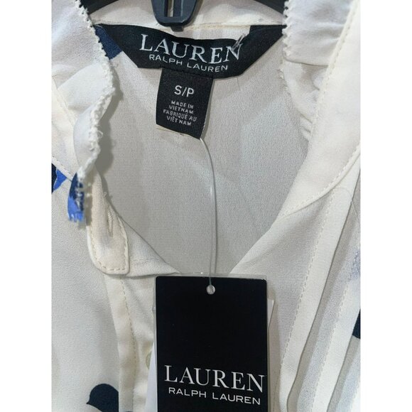 NWT Ralph Lauren Ladies Floral Georgette BlouseLauren Petite Size S/P - Picture 8 of 9